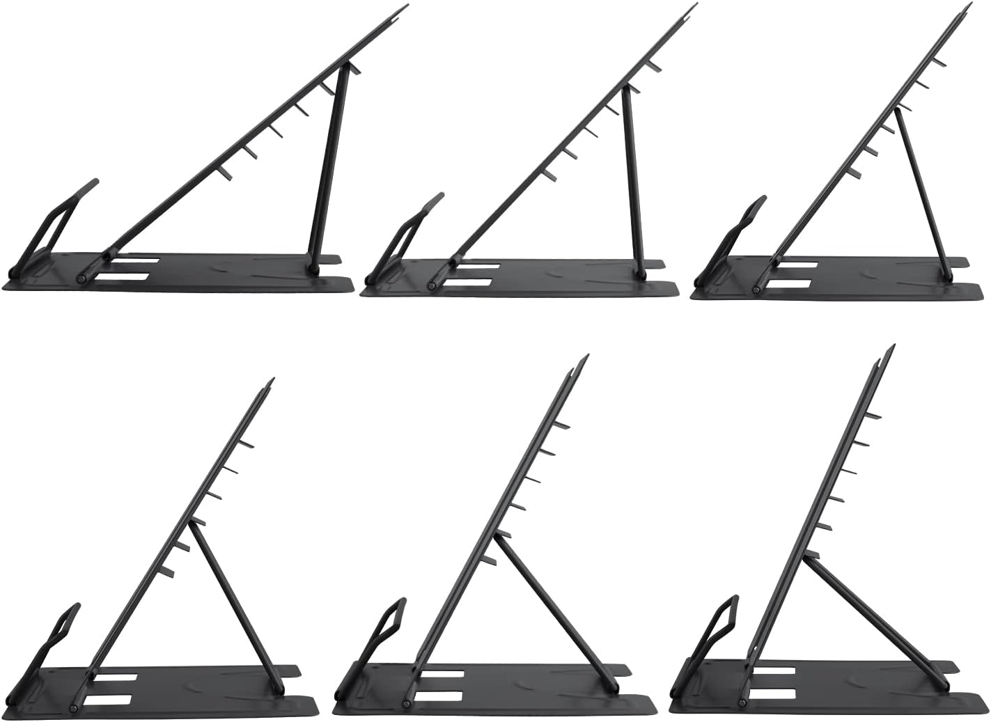 Honagu Book Stand Metal Desk Book Holder, Book Holders for Reading Hands Free, Adjustable Cookbook Documents Holder, Portable Bookstand for Music Books, Textbook, Recipe, Tablet, Ipad (Black)
