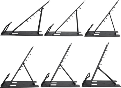 Honagu Book Stand Metal Desk Book Holder, Book Holders for Reading Hands Free, Adjustable Cookbook Documents Holder, Portable Bookstand for Music Books, Textbook, Recipe, Tablet, Ipad (Black)