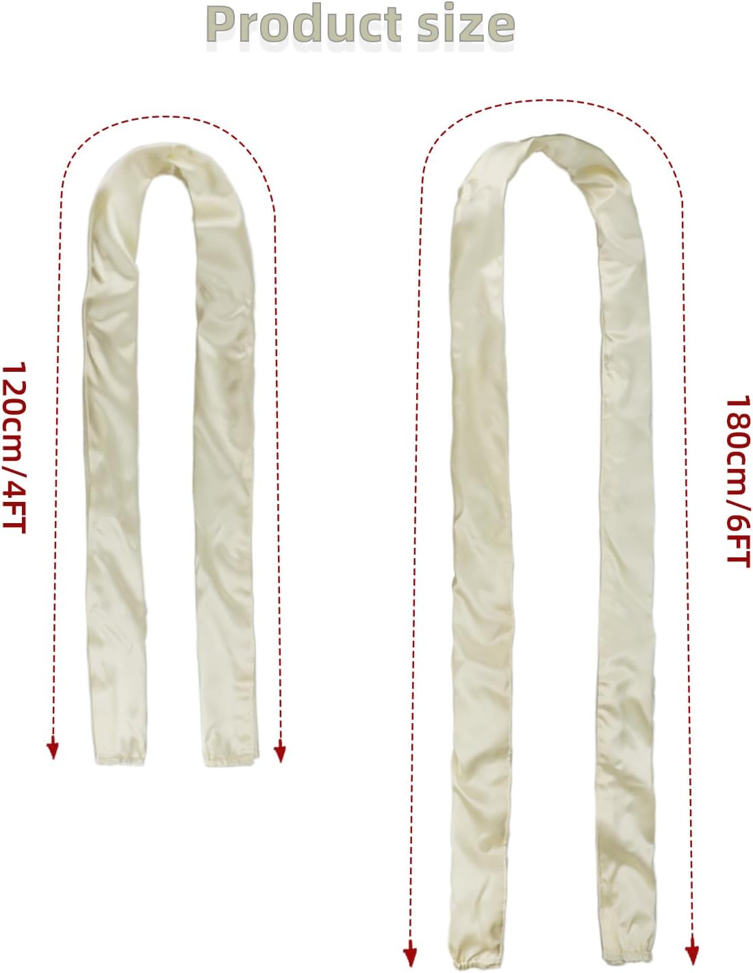 2 Pack Satin Fabric Cord Cover Wire Cord Cover for Lamps Light Fixtures Lighting Wires Cable Management Hides Cables 6 Feet and 4 Feet Cable Sleeve