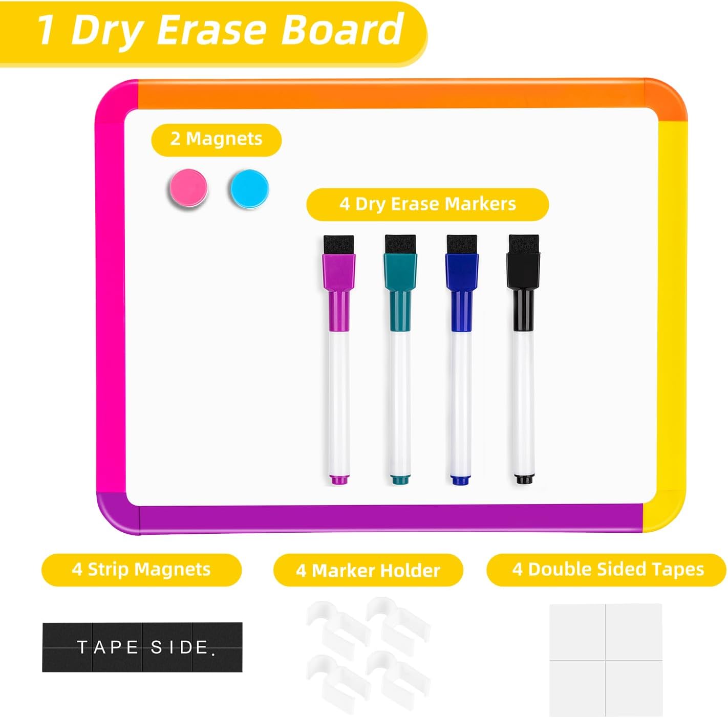 VUSIGN Small Dry Erase Whiteboard, 8.5 x 11 Inches White Board for Kids, Students, Fridge, Locker, Mini Dry Erase Board