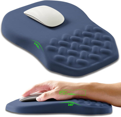 Ergonomic Slope Mouse Pad Wrist Support, Wrist Rest Mousepad for Carpal Tunnel Pain Relief with Massage Bulge and Slow Rebound Memory Foam (12x8 inch, Black)