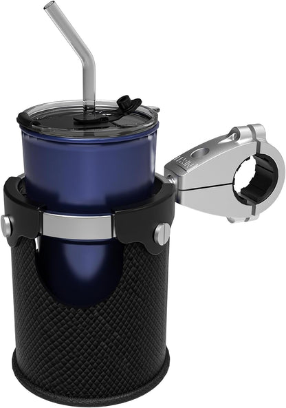 LEXIN C4 Extra Large Motorcycle Cup Holder for Harley Davidson, Max 32oz Drink Holder with 360° Ball Swivel, Aluminum Clamp for 7/8"-1 1/4" Handlebar/Bumper/Pole Mount, Apply for ATV, UTV, Boat, More