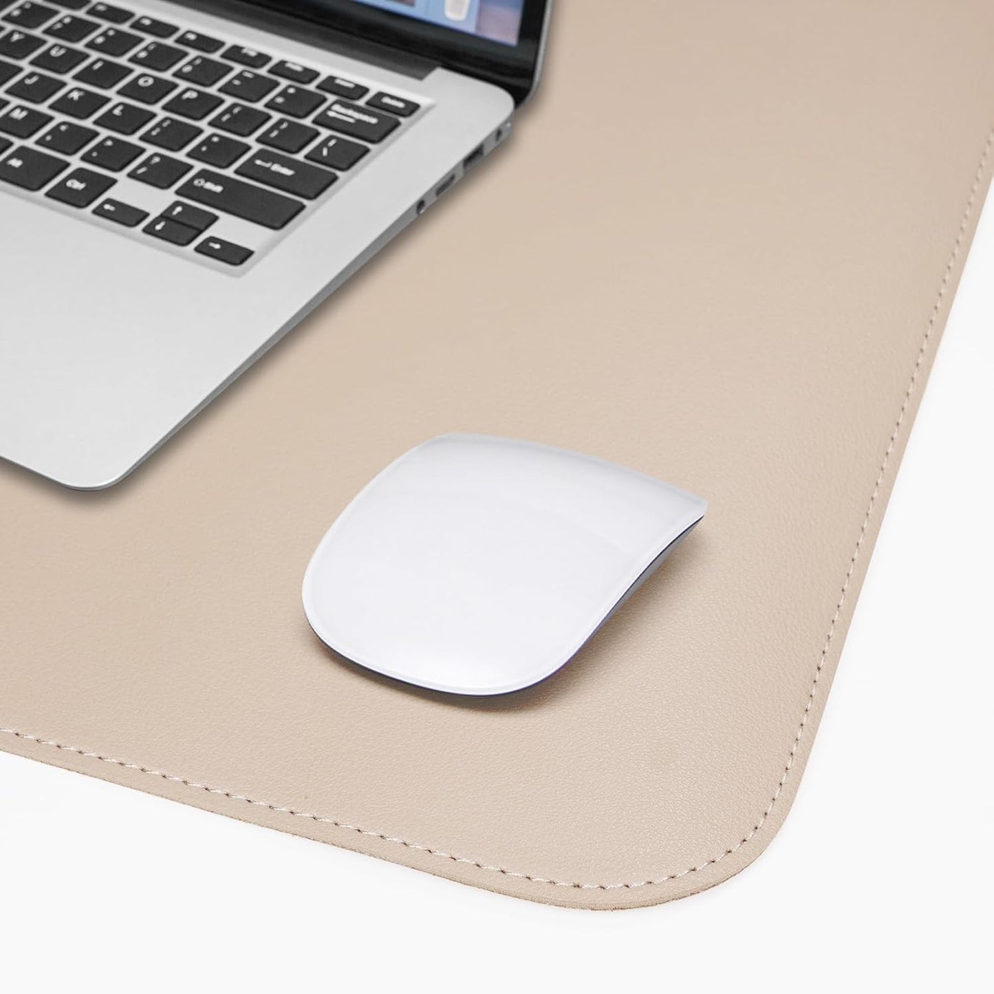 AFIING Large Desk Mat 47" x 17", Dual-Sided Natural Cork & PU Leather Desk Pad, Non-Slip Waterproof Mouse Pad for Office, Home & Gaming, Black