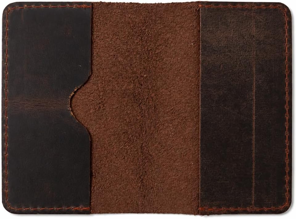 Leather Journal Cover for 2.5 x 4 Inches Pocket Notebooks – Handmade Refillable Mini Notebook Cover – Compatible with Outus, Qeeenar & Similar Small Journals, Travel Memo Pads & Pocket Diaries