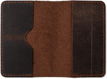 Leather Journal Cover for 2.5 x 4 Inches Pocket Notebooks – Handmade Refillable Mini Notebook Cover – Compatible with Outus, Qeeenar & Similar Small Journals, Travel Memo Pads & Pocket Diaries