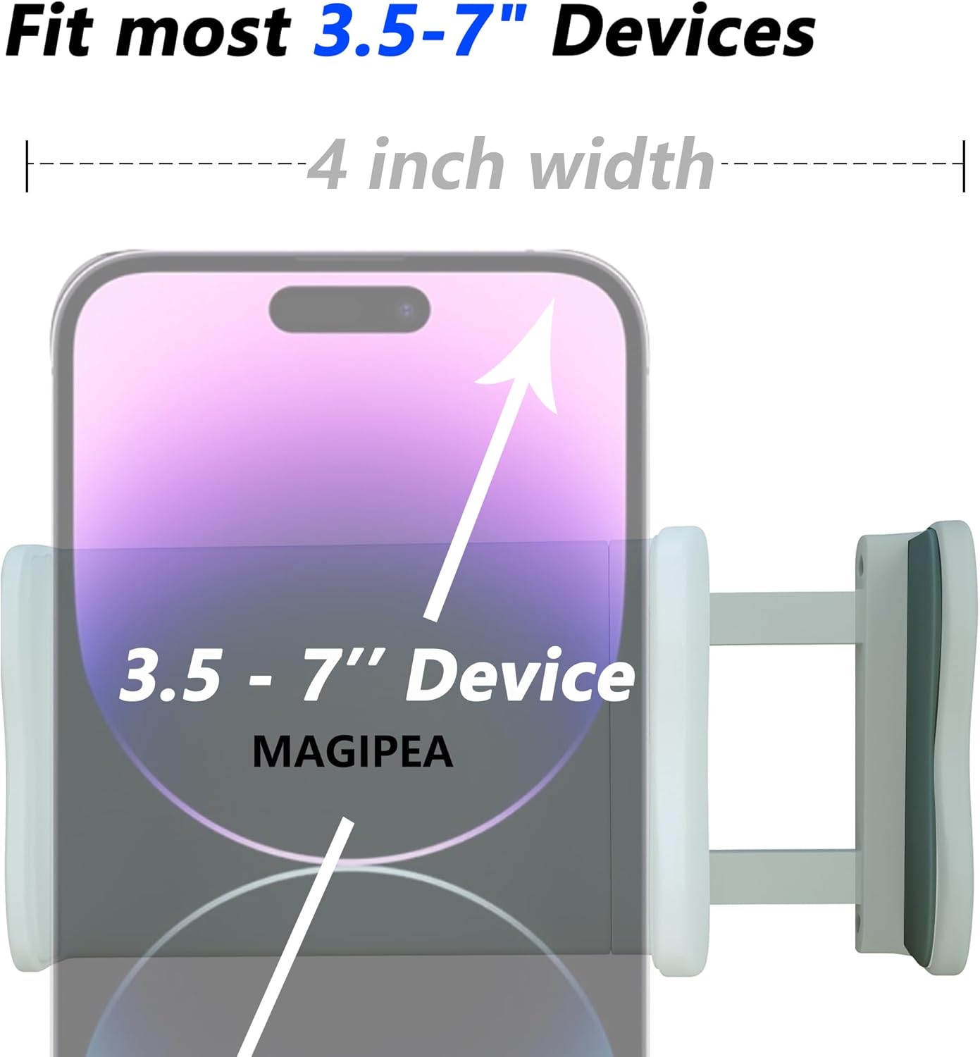 MAGIPEA Gooseneck Phone Holder for Bed, Flexible Overhead Cell Phone Mount for Desk, Hands-Free Viewing Clamp Stand Compatible with iPhone 17 16 15 Pro Max and 3.5-7" Devices