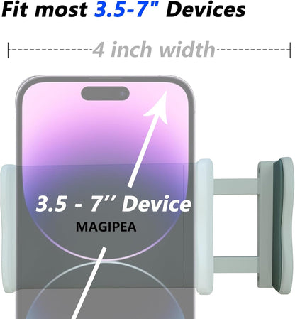 MAGIPEA Gooseneck Phone Holder for Bed, Flexible Overhead Cell Phone Mount for Desk, Hands-Free Viewing Clamp Stand Compatible with iPhone 17 16 15 Pro Max and 3.5-7" Devices