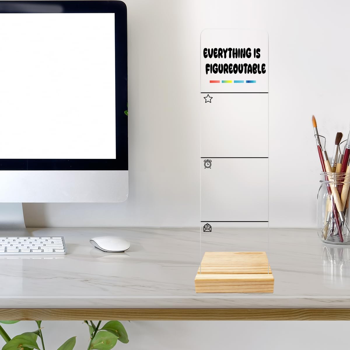 Monitor Memo Board Computer Monitor Memo Board Acrylic for Computer Monitors No Screen Damage Office Desk Accessories with Removable Design 12.6X 3.15 x 0.2 inches