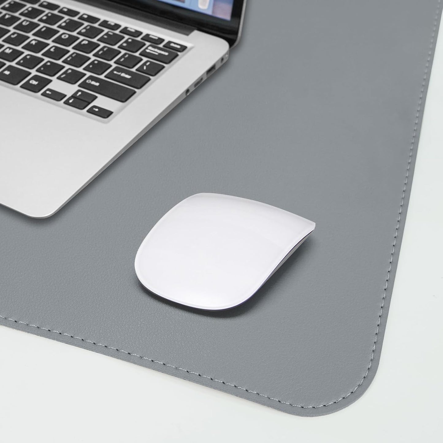 AFIING Large Desk Mat 47" x 17", Dual-Sided Natural Cork & PU Leather Desk Pad, Non-Slip Waterproof Mouse Pad for Office, Home & Gaming, Black