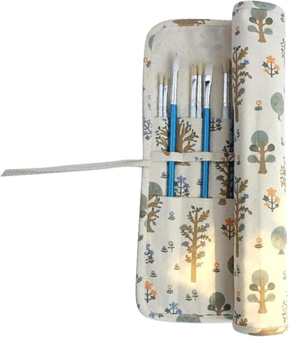 Paint Brush Holder Storage 20 Slots,Art Brush Roll Canvas Pouch,Roll Up Brush Bag Case,Paint Storage Canvas Pouch for Watercolor Gouache