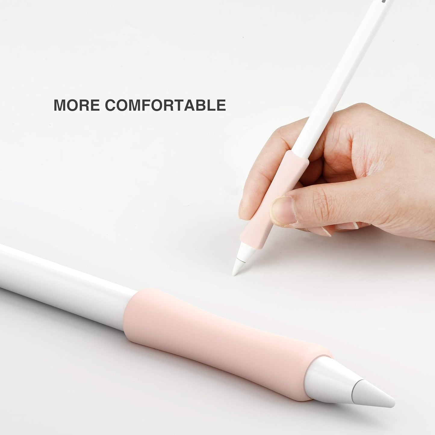 3 Pack iPencil Grips Case Cover Silicone Sleeve Holder Compatible with Apple Pencil (USB-C)&Apple Pencil (2nd Generation),iPad Pro 11 12.9 inch 2018(White, Pink, Purple)