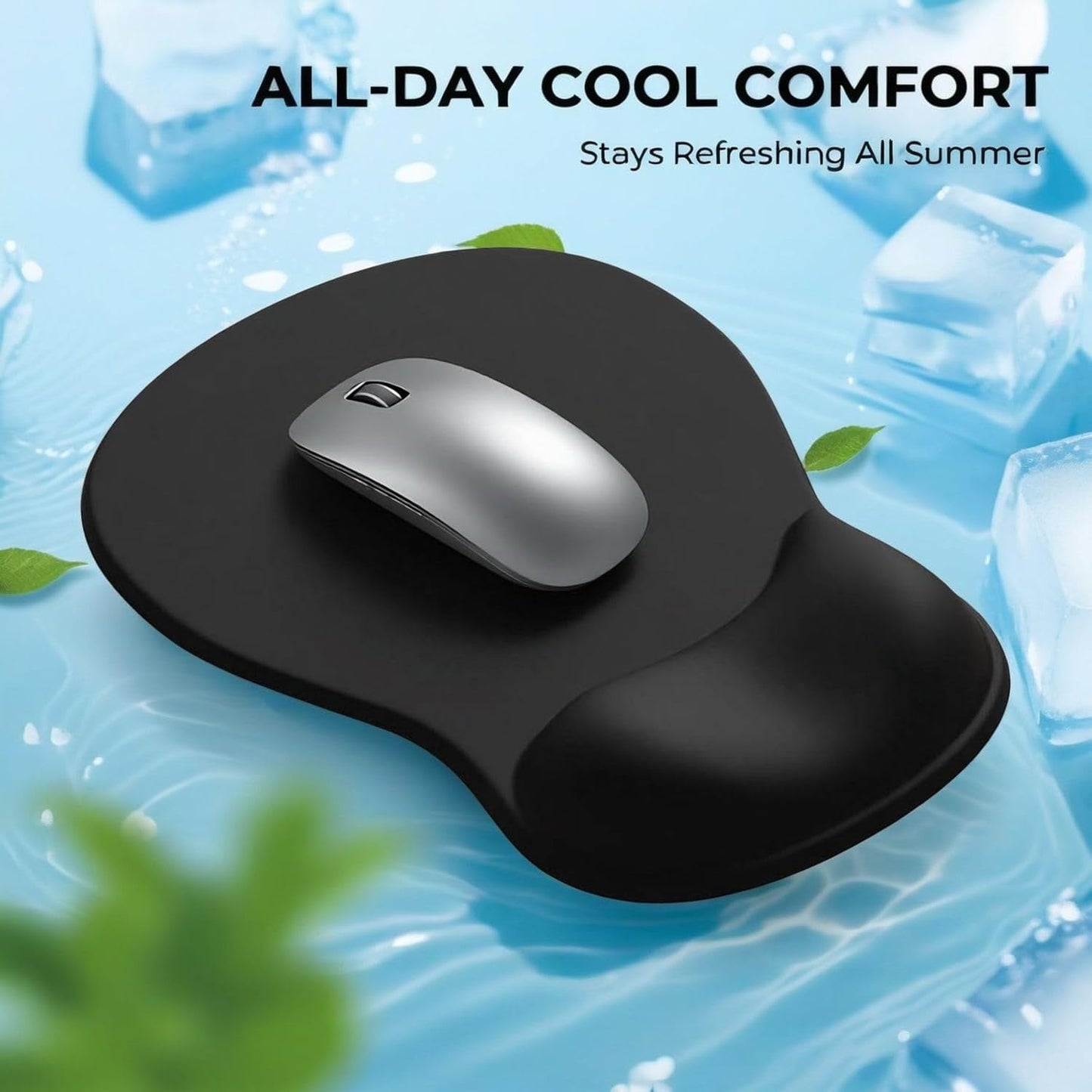 EooCoo Ergonomic Mouse Pad with Gel Wrist Rest Support, Middle Concave Design for Natural Wrist Alignment, Non-Slip Base Mousepad for Laptop, Computer, Office Desk Accessories, Carpal Tunnel Syndrome