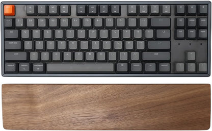 Walnut Wood Keyboard Wrist pad - Ergonomic Design for Wrist Fatigue Relief, Compatible with Most Keyboards & Laptops, Anti-Slip Base for Programmers & Gamers (Walnut Wood, 87 Key)