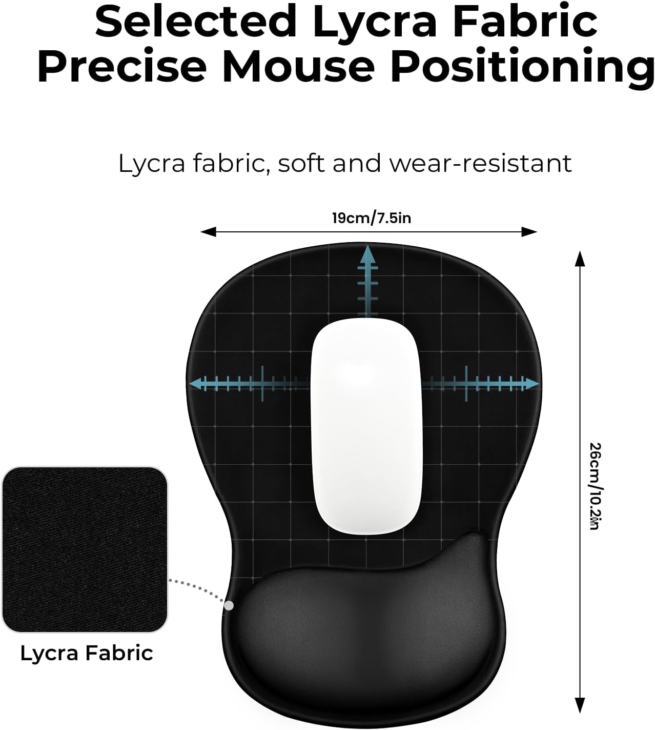 EooCoo Ergonomic Mouse Pad with Gel Wrist Rest Support, Middle Concave Design for Natural Wrist Alignment, Non-Slip Base Mousepad for Laptop, Computer, Office Desk Accessories, Carpal Tunnel Syndrome