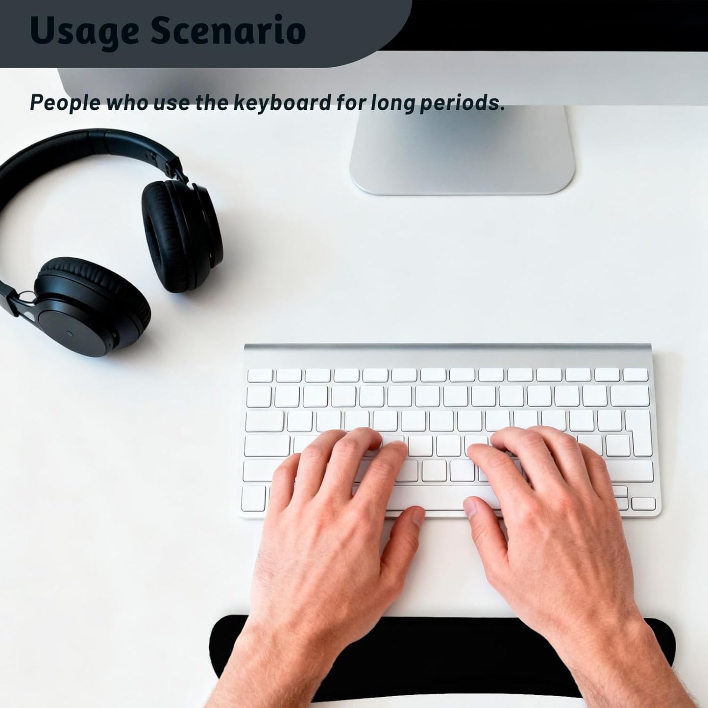 Keyboard Wrist Rest, Thicken Memory Foam Wrist Support Pad for Keyboard, Ergonomic Palm Rest for Pain Relief, Keyboard Wrist Guard for Long Hours of Work, Gaming, Studying, Red