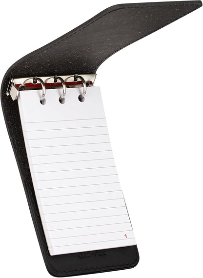 JAY-PEE NYPD Memo Book Note Pad Cover NYC Regulation Style Memo Binder with 3 Heavy Metal Rings. Includes 1 Large Size Note Pad 4" x 8 1/2" Made of Full Grain Black Leather