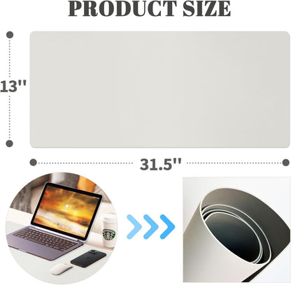 Dry Erase Desk Mat, Waterproof Desk Pad, Erasable Writing White Board for Making Plans, Non-Slip Large Desktop Protector for Office, Home, School 31"x13" (Blue)
