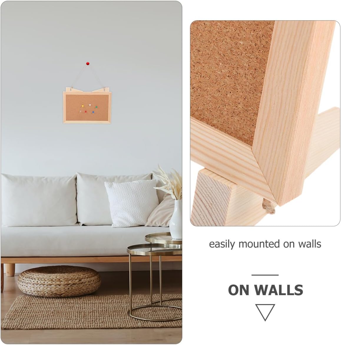 Double Sided Cork Board,11.8"x7.8" Cork Board Bulletin Desktop Small with Stand for Home Office Desk Message or Picture