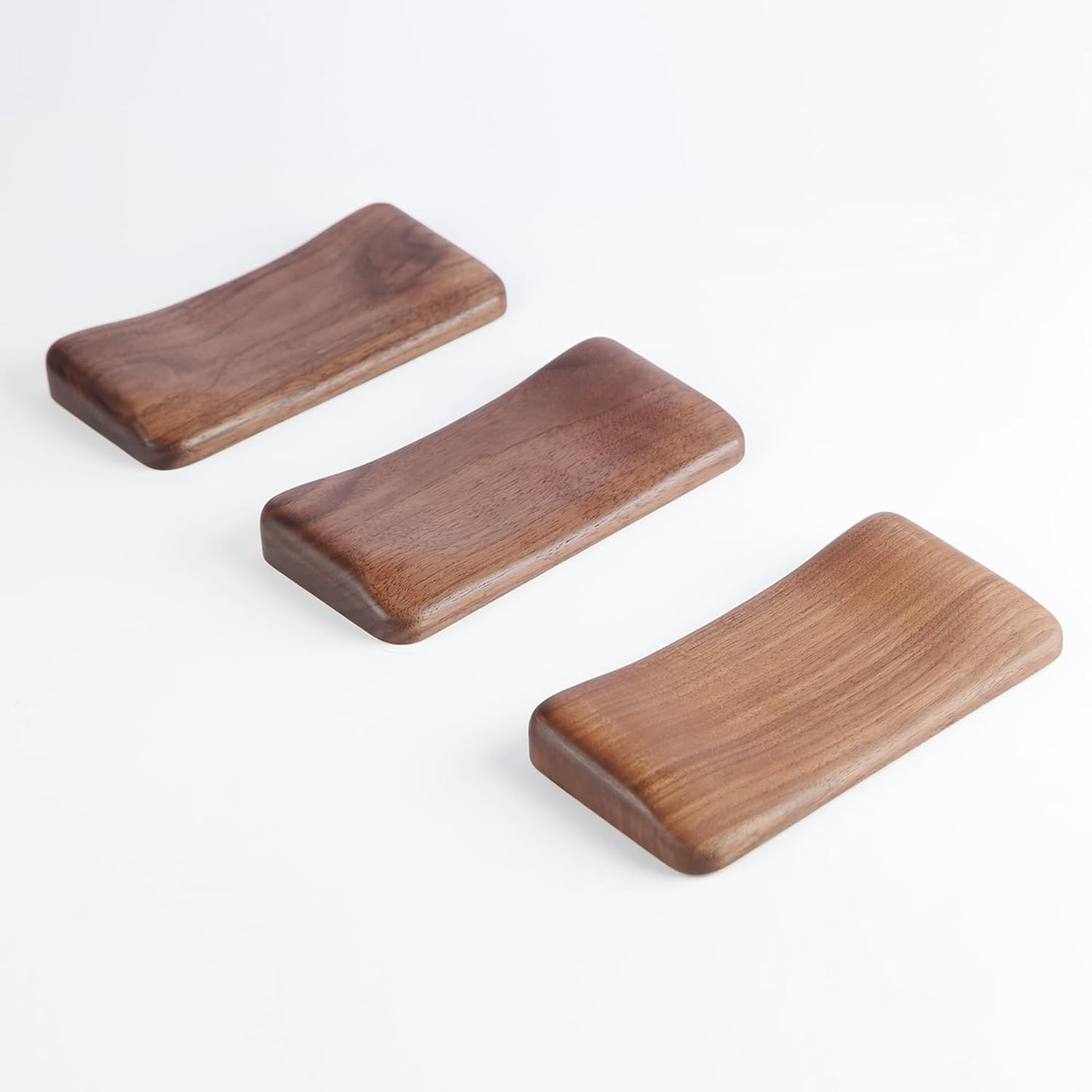 Faluber Ergonomic Walnut Wood Wrist Rest for Mouse - 6.3x3.15 inches/16x8cm, Comfort Support with Non-Slip Pads.