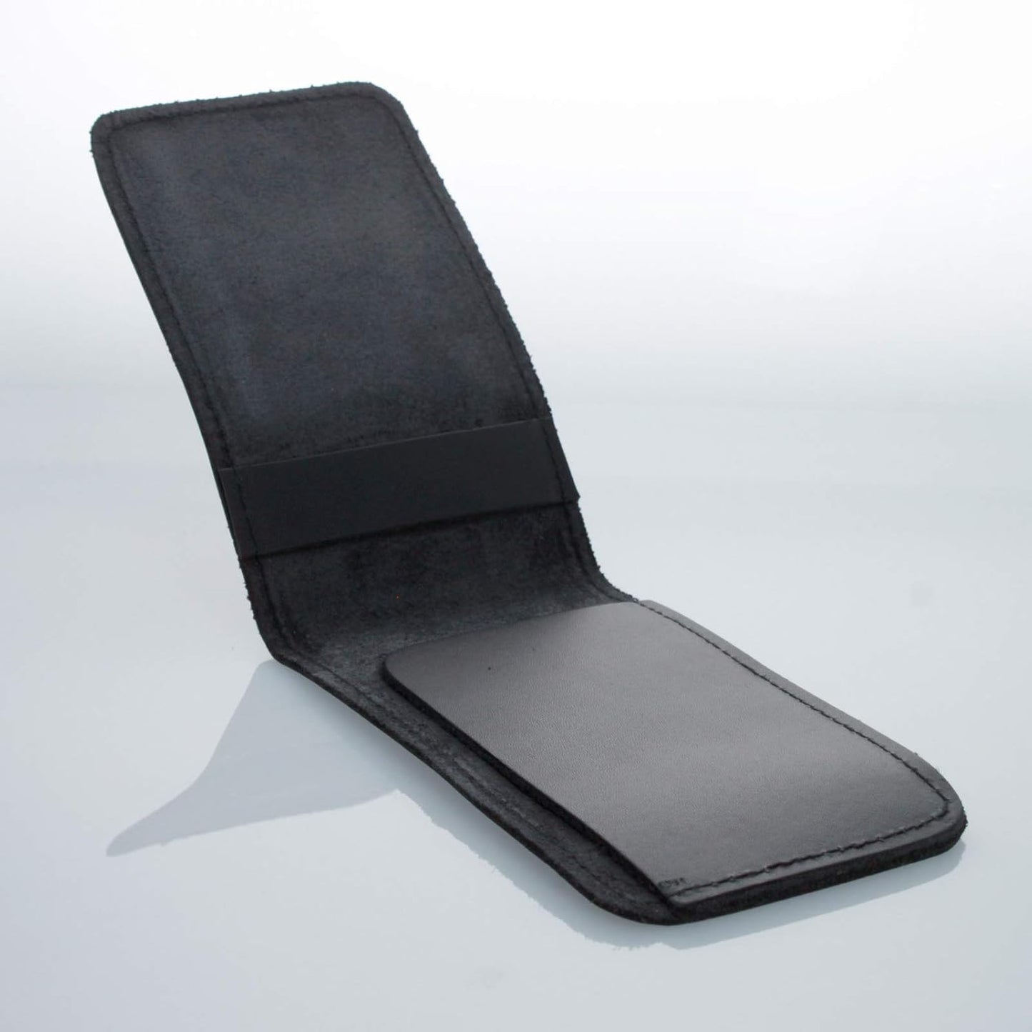 Minimalist 3x5" Leather Memo Pad Cover Notepad Holder Police Gear, Smooth Black
