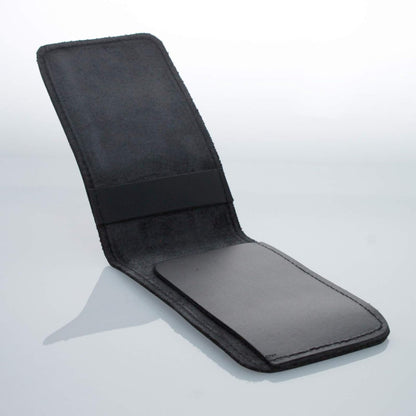 Minimalist 3x5" Leather Memo Pad Cover Notepad Holder Police Gear, Smooth Black