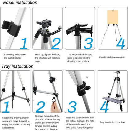 Art Easel Stand for Painting and Sign - RRFTOK 17 to 66 Inch Adjustable Aluminum Tripod Easels for Display, Portable Canvas and Poster Stand with Carry Bag for Beginners, Students and Classroom Use