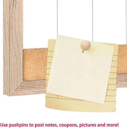 Magnetic Weekly Dry Erase White Board and Cork Board, Black Wood Frame，Magnetic Surface Whiteboard for Home Office and Wall Decor(ZHZL-2040BK)
