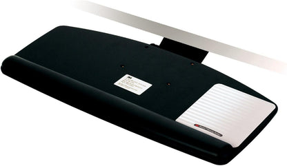 3M Keyboard Tray, Just Lift To Adjust Height And Tilt, Sturdy Tray Includes Gel Wrist Rest And Precise Mouse Pad, Swivels Side To Side And Stores Under Desk, 23" Track, Black (AKT90LE)