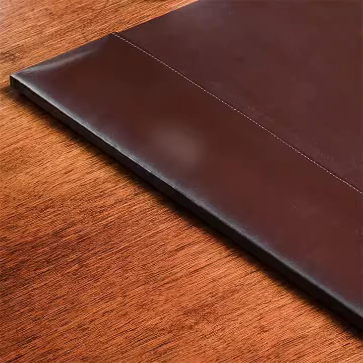 Luxury Bonded Leather Desk Blotter for Writing with Raised Side Rails, 30 x 18, Brown