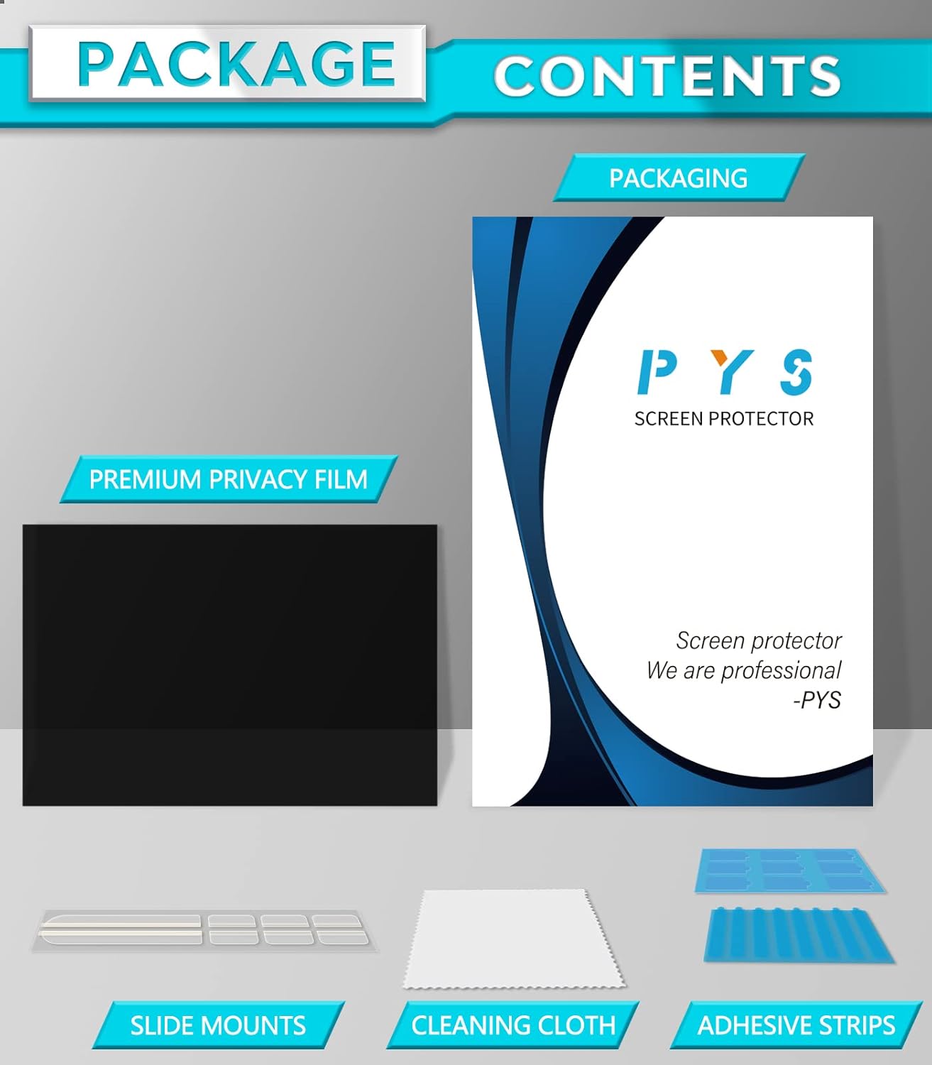 PYS Laptop Privacy Screen 14 Inch 16:10 for Lenovo HP Dell - Removable Laptop Computer Screen Privacy Shield - Anti Glare & Blue Light Laptop Screen Filters for Eye Protection