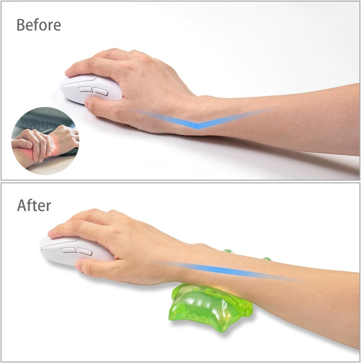 Ergonomic Gel Mouse Wrist Rest – Clear Cute Cat Mouse Wrist Rest, Comfort & Support for Typing and Gaming (Pink)