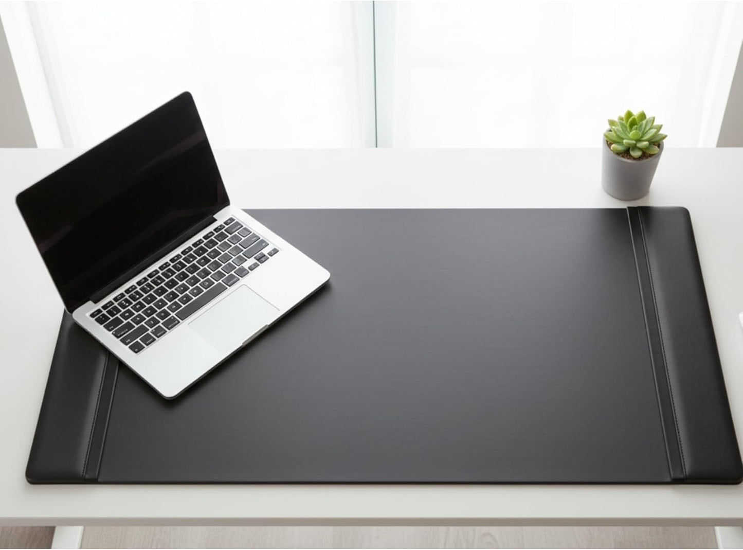 DACASSO Leather Desk Pad with Side Rails - Luxury Leather Desk Blotter for Writing - Executive Desk Surface Protector - (Chocolate Brown, 25.5 x 17.25”)