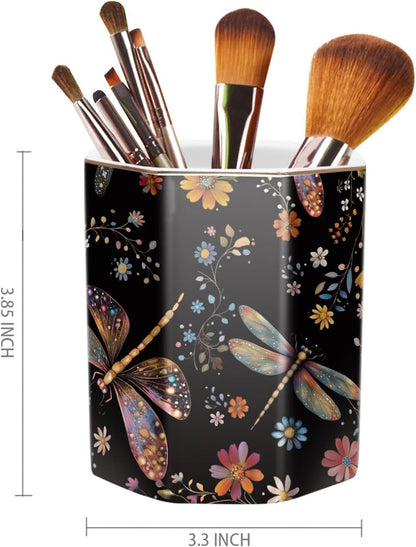 Pen Holder, Pencil Holder for Desk, Marble Desk Organizer Cute, Durable Ceramic Pencil Cup, Decorative Makeup Brush Holder Cup, Stationery Holder for Office, Home, Gray Marble