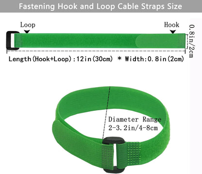 20 Pack (12 x 1 Inch) Reusable Fastening Cable Straps,Adjustable Multi-Purpose Hook and Loop Straps Nylon Cable Ties for Wire Cable Management Home Office Garage Outdoor Organization