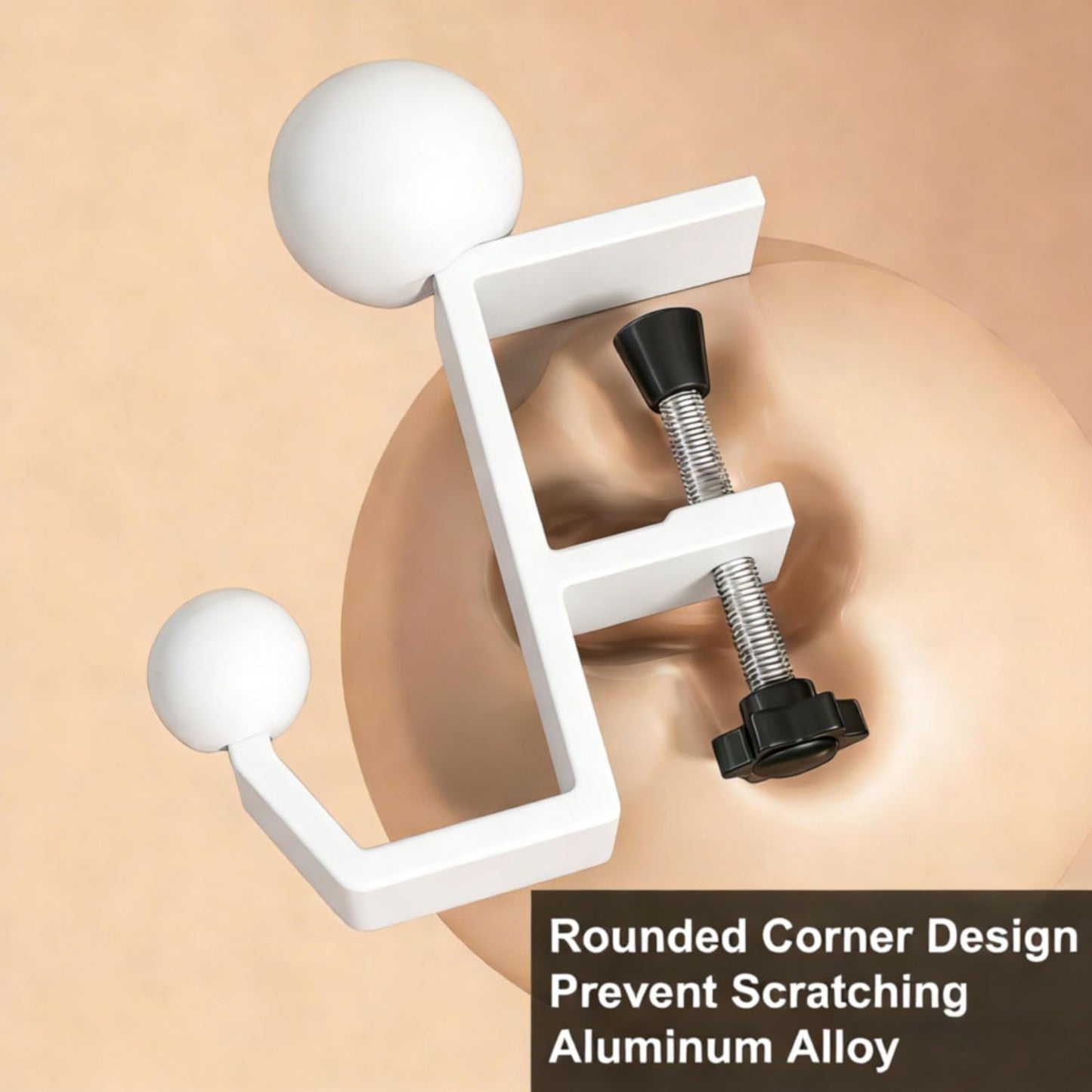 JAKO Headphone Stand - Aluminum Alloy Headphone Holder, Under Headset Stand for Desk Fit for PC Gaming Headset Hanger Hook Suitable for Office, Computer, Student Class Desk, Handmade Creator Table