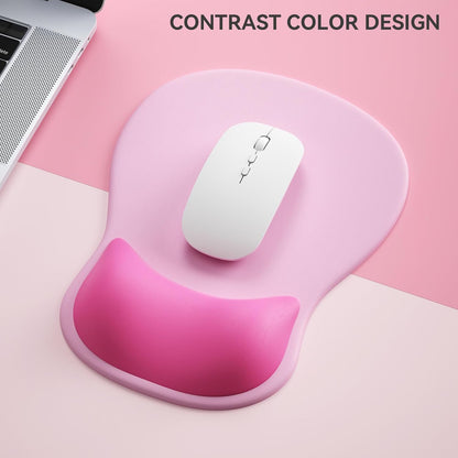Ergonomic Mouse Pad with Wrist Rest,Cute Gel Mousepad Wrist Support - Small Mini Portable for Travel Mouse Pads for Desk Laptop,Computer,Office & Home Decor (Pink&Light Pink)