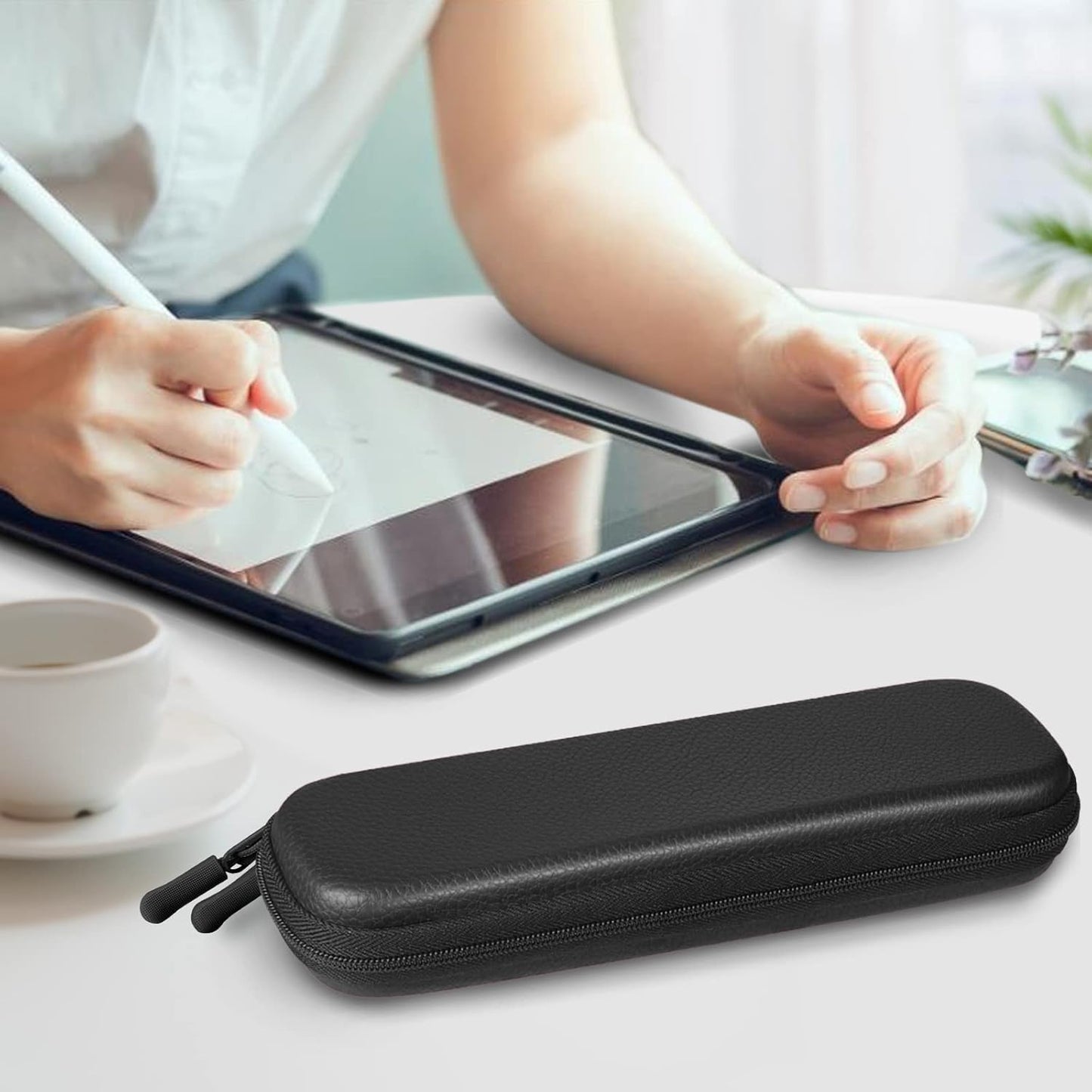 Fintie Holder Case for Apple Pencil Pro, Apple Pencil (USB-C / 1st / 2nd Generation), PU Leather Carrying Bag Sleeve Compatible with Pen, USB Cable, Samsung Stylus, Lilac Marble