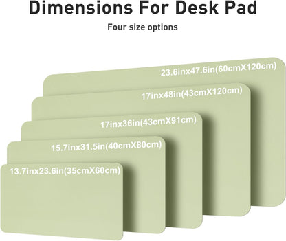 Aothia Leather Desk Pad Protector, Mouse Pad, Office Desk Mat, Non-Slip PU Leather Desk Blotter, Laptop Desk Pad, Waterproof Desk Writing Pad for Office and Home(Dark Blue,31.5" x 15.7") - Colors A