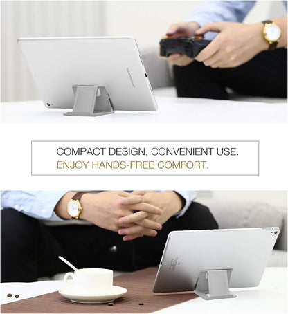 MoKo Phone/Tablet Stand, Foldable Tablet Holder Compatible with iPhone 17/17 Air/17 Pro/17 Pro Max, iPhone 16/Pro/Pro Max/Plus, iPhone 15/Pro/Pro Max/Plus, iPhone 14/Pro/Pro Max/Plus, Black