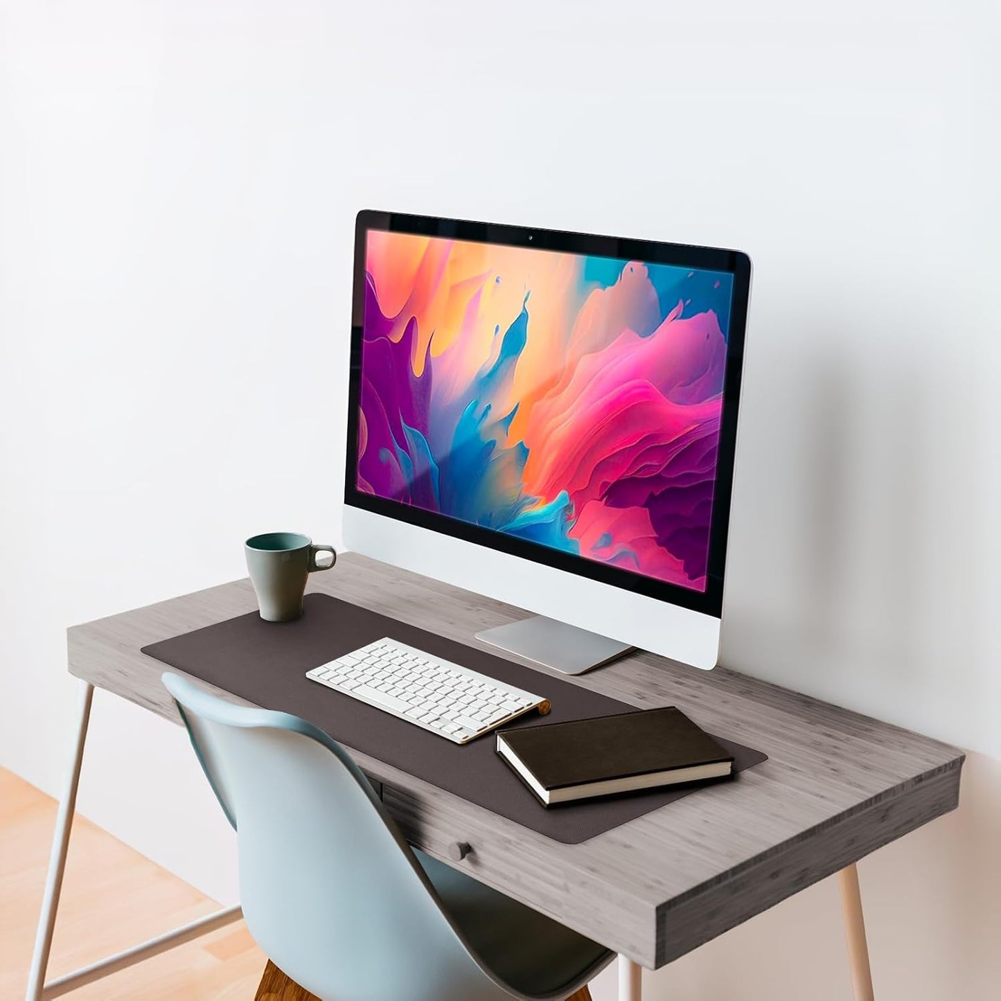 Leather Desk Pad 36" x 20", Vine Creations Office Desk Mat Waterproof Black - Premium Quality - Smooth Mouse Writing Surface - Maximum Protection Dual-Sided Pu Leather Blotter for Desk Office/Home