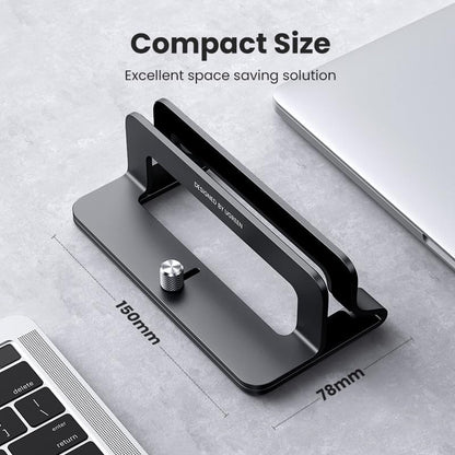 UGREEN Vertical Laptop Stand Holder for Desk Compatible with MacBook Pro, MacBook Air Stand Vertical Aluminum Adjustable for Up to 17.3 Inch Gaming Laptop, Gray