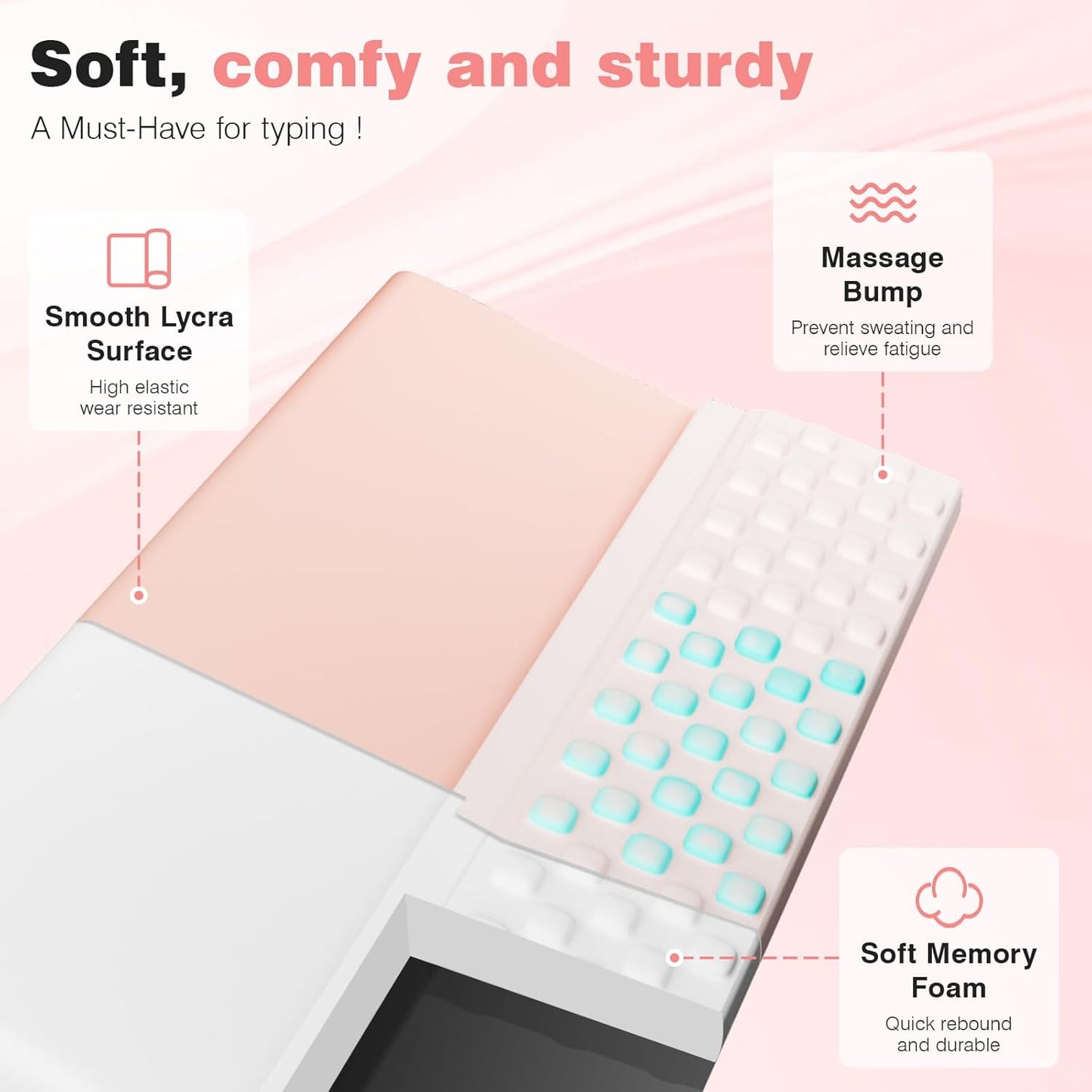 Ospelelf Tilt Keyboard Stand with Wrist Rest, Comfy Ergonomic Keyboard Riser Holder for Office Home