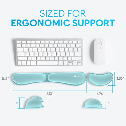 KLIM Mouse & Keyboard Wrist Rest Set - Silky Gel Memory Foam - Ergonomic Wrist Rest for Computer Keyboard, Wrist Pad for Keyboard + Wrist Rest for Mouse - for Gaming and Office - Pain Relief - Pink