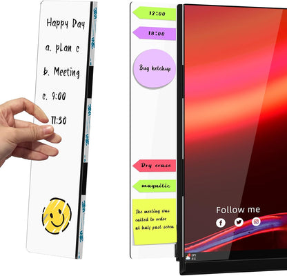 Crpich Large Transparent Memo Board – 13.2" x 3.3", 1 Pack Clear Acrylic Monitor Side Panel with 3M Adhesive, Sticky Note Holder for Office Desk