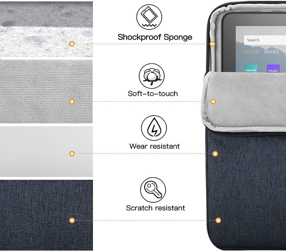 TiMOVO 9-11" Tablet Sleeve Bag for iPad 11-inch A16 2025, iPad 10.9"/10.2"| Air 11 Inch/5th/4th Gen. 10.9", Galaxy Tab A9+/A11Plus 11", Protective Bag Fit Smart Keyboard, Dusty Blue
