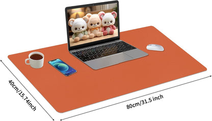 Bloss Leather Desk Pad and Keyboard Wrist Rest, Large Mouse Pad + Keyboard Pad+Mouse Wrist Support, Non-Slip Desk Mat Protector for Office, Home(31.5×15.7 Inches,Beige) - Colors B