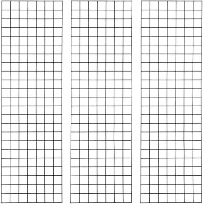 Bonnlo 6' x 2' Wire Grid Panel for Retail Display Gridwall, Wire Grid Wall Display Rack, 3-Pack Black