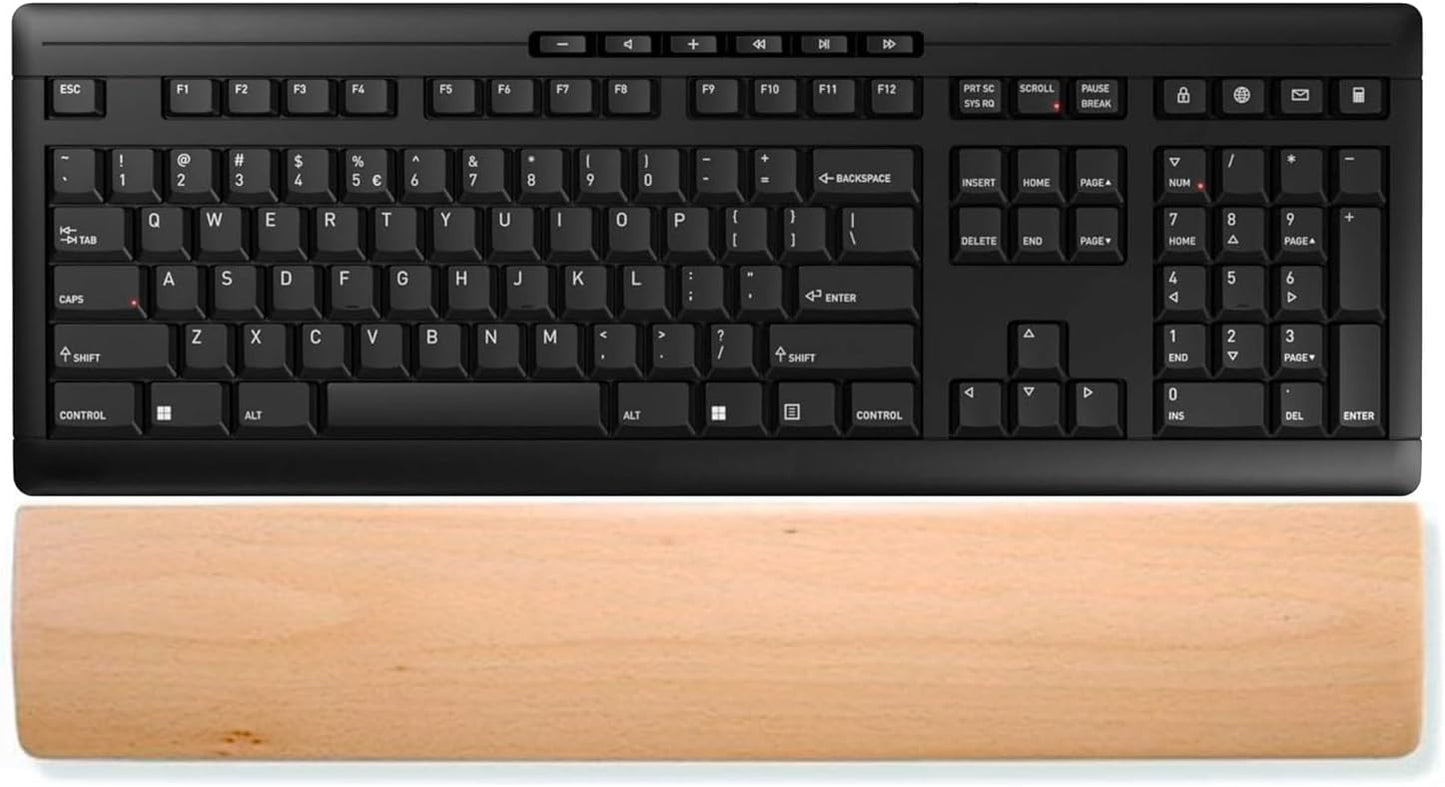 HomeDo Wooden Wrist Rest for Mechanical Keyboards, Support pad for Palm, Ergonomic Rest for Typing and Gaming,Palm Rest,Hand Rest (Beech,17.32”x3.15”(104 Key 100%))