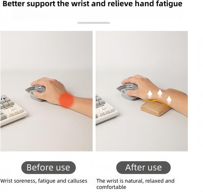 Walnut Wood Keyboard Wrist pad - Ergonomic Design for Wrist Fatigue Relief, Compatible with Most Keyboards & Laptops, Anti-Slip Base for Programmers & Gamers (Walnut Wood, 87 Key)