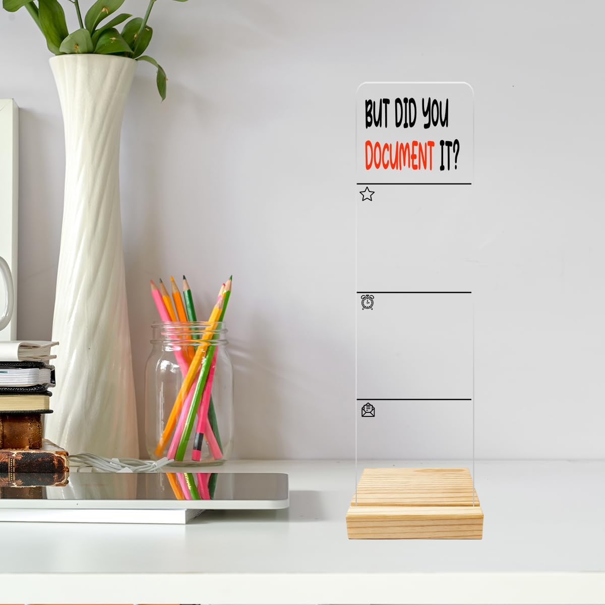 Monitor Memo Board Computer Monitor Memo Board Acrylic for Computer Monitors No Screen Damage Office Desk Accessories with Removable Design 12.6X 3.15 x 0.2 inches